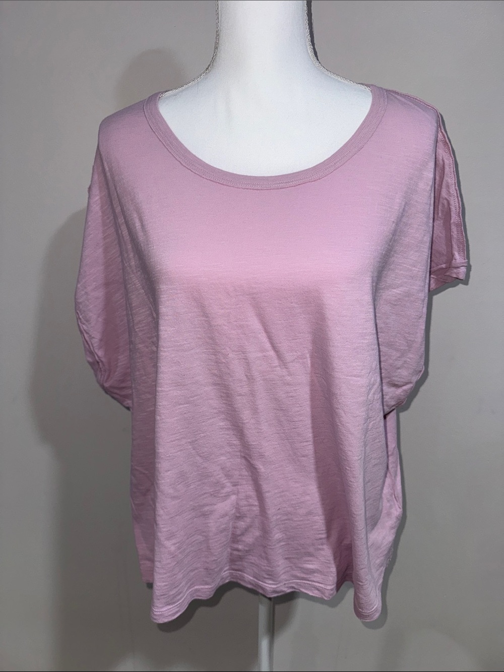 Free People Lavender Short Sleeve Scoop Neck Tee